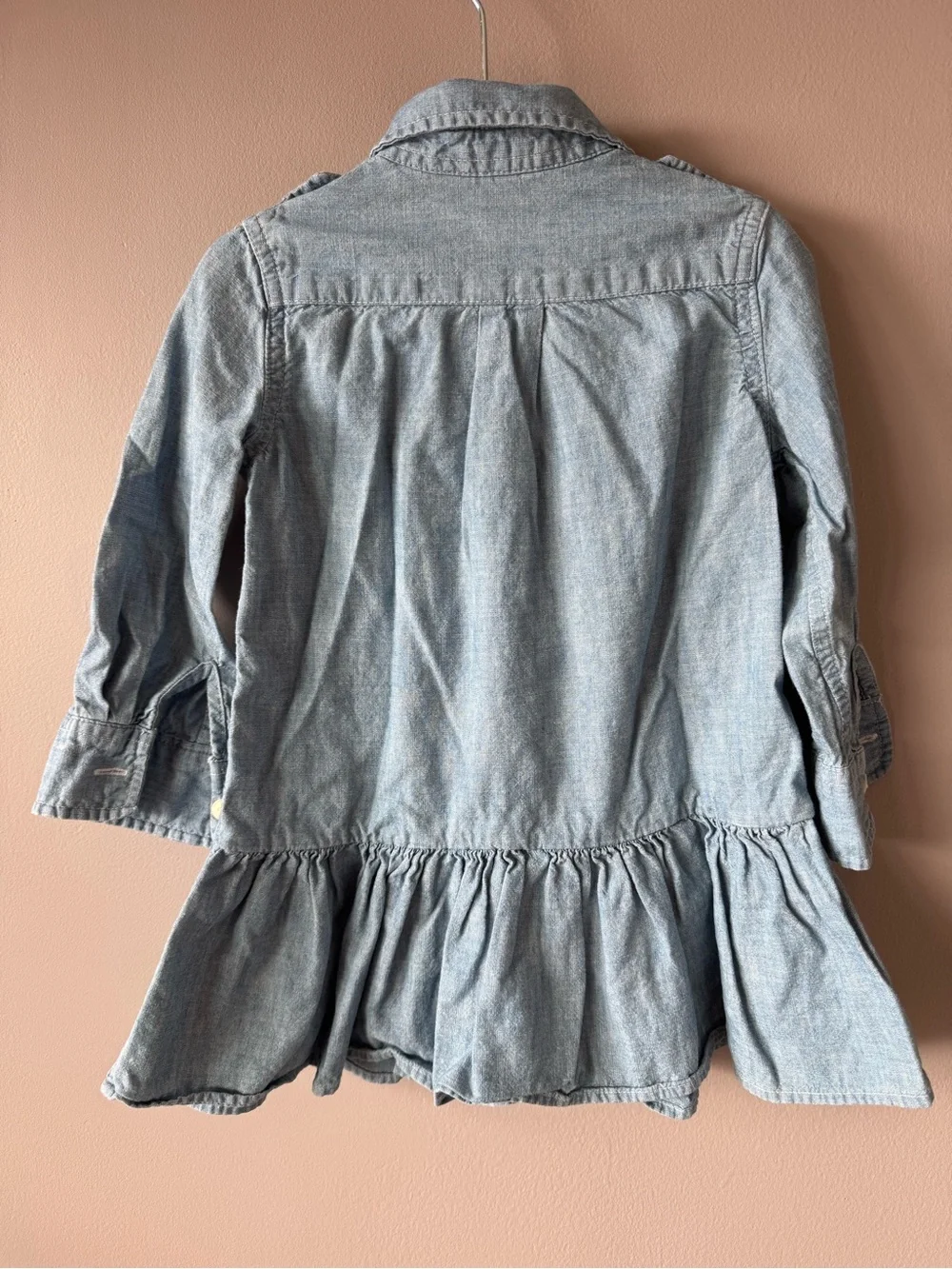 Polo Ralph Lauren Toddler Blue Denim Button Down‎ Drop Waist Dress Size 2T
